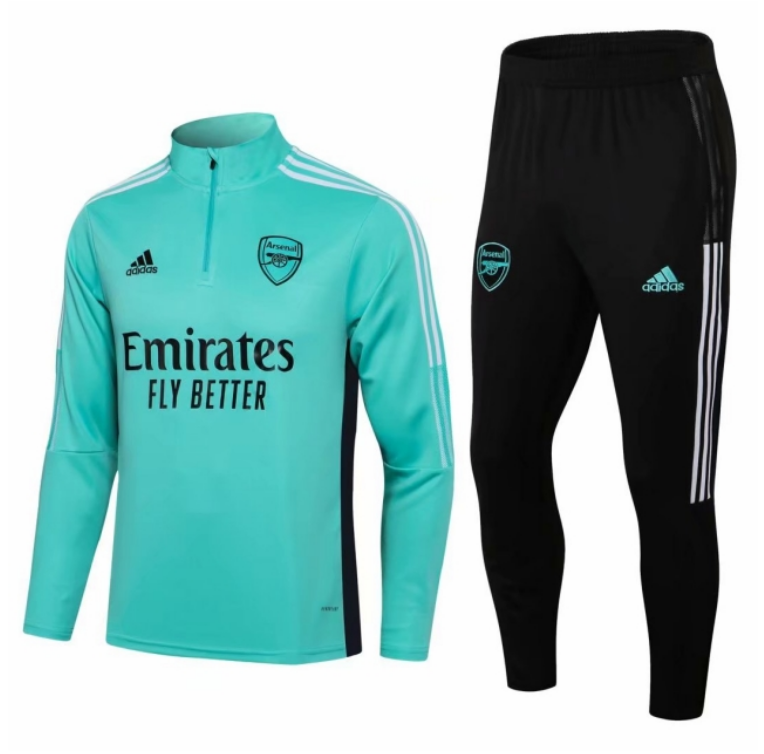 2021/22 Arsenal Green Training Kits Sweatshirt with Pants